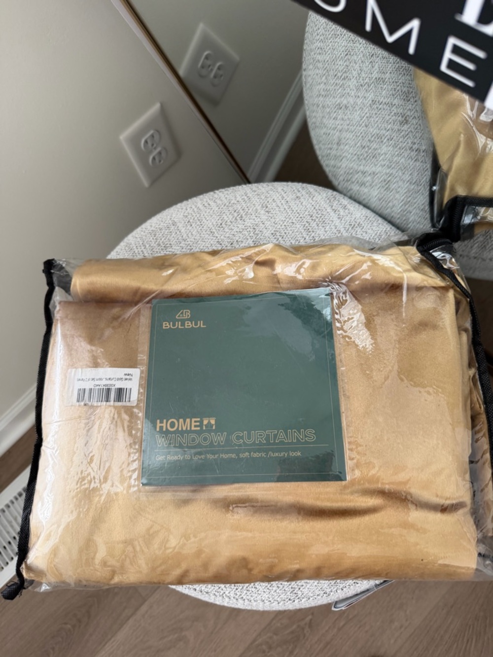 Gold Velvet Curtain 2 Panel window Set - Elegant Solid home Drapes